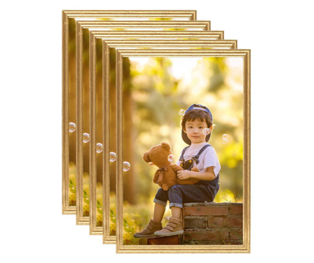 Okviri za fotografije 5 kom za zid/stol zlatni 59,4 x 84 cm MDF