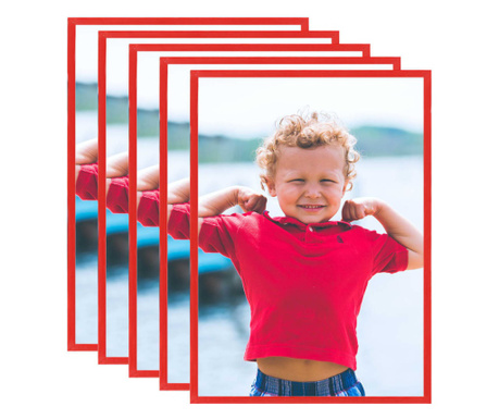 Okviri za fotografije 5 kom za zid ili stol crveni 42 x 59,4 cm