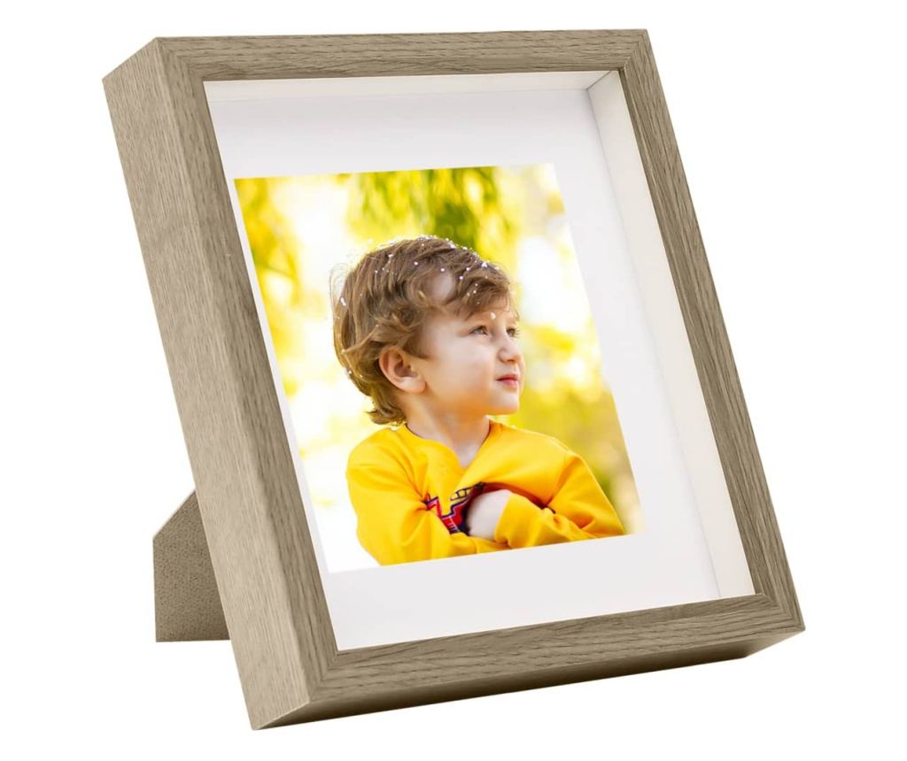 3D Okvir za slike, 3 kom., Tamno drvo 28x28cm za fotografiju 20x20 cm ...