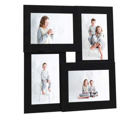 Foto okvir za 4x(10x15 cm) fotografije črn MDF