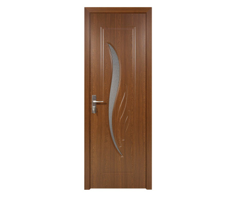 Usa de interior din lemn cu geam Super Door F03-68-S stanga/dreapta stejar inchis 203 x 68 cm