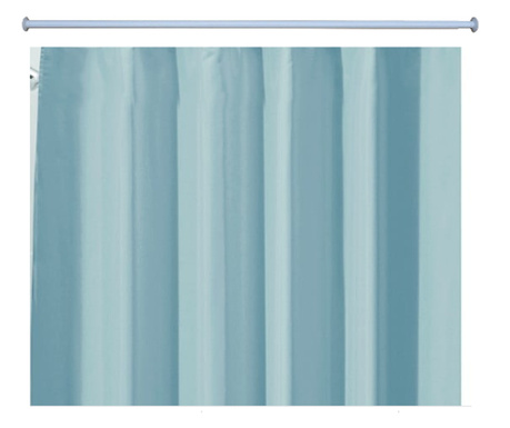Set bara dus extensibila, 110-200 cm, cu perdea dus 180X180 cm, Albastru Deschis