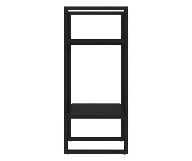 kétszintes fekete forgácslap könyvszekrény 40 x 30 x 70 cm