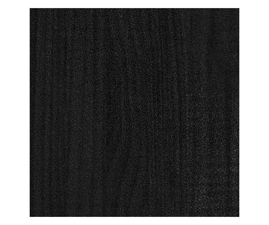 Dulap lateral, negru, 60x36x84 cm, lemn masiv de pin - 5