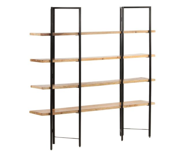 4 szintes tömör mangófa könyvespolc 160 x 35 x 160 cm