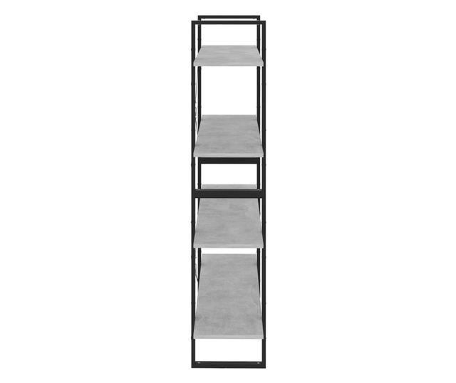 négyszintes betonszürke forgácslap könyvszekrény 100x30x140 cm