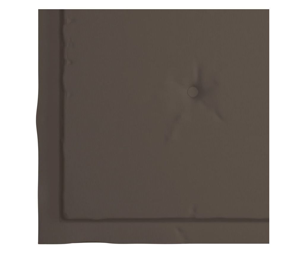 Градински столове с възглавници в цвят таупе сиво, 3 бр., Масивно дърво тиково дърво - 10