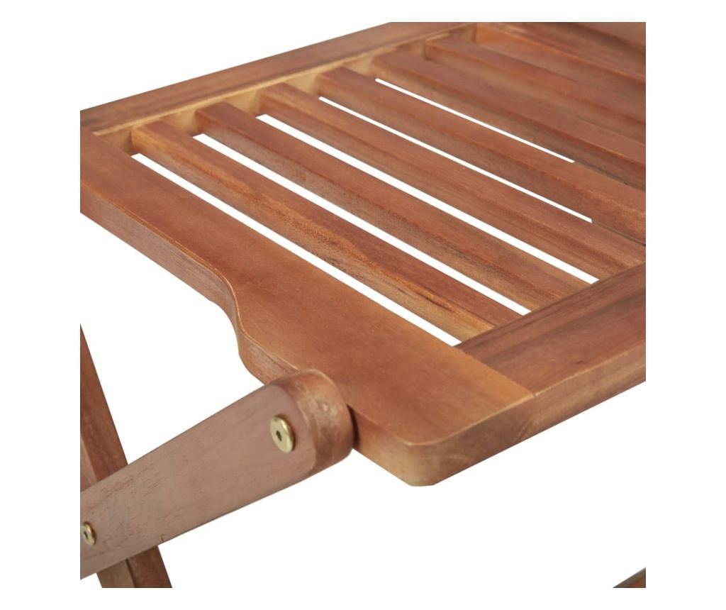 Сгъваеми градински столове с възглавнички, 4 бр., масивно акациево дърво - 8