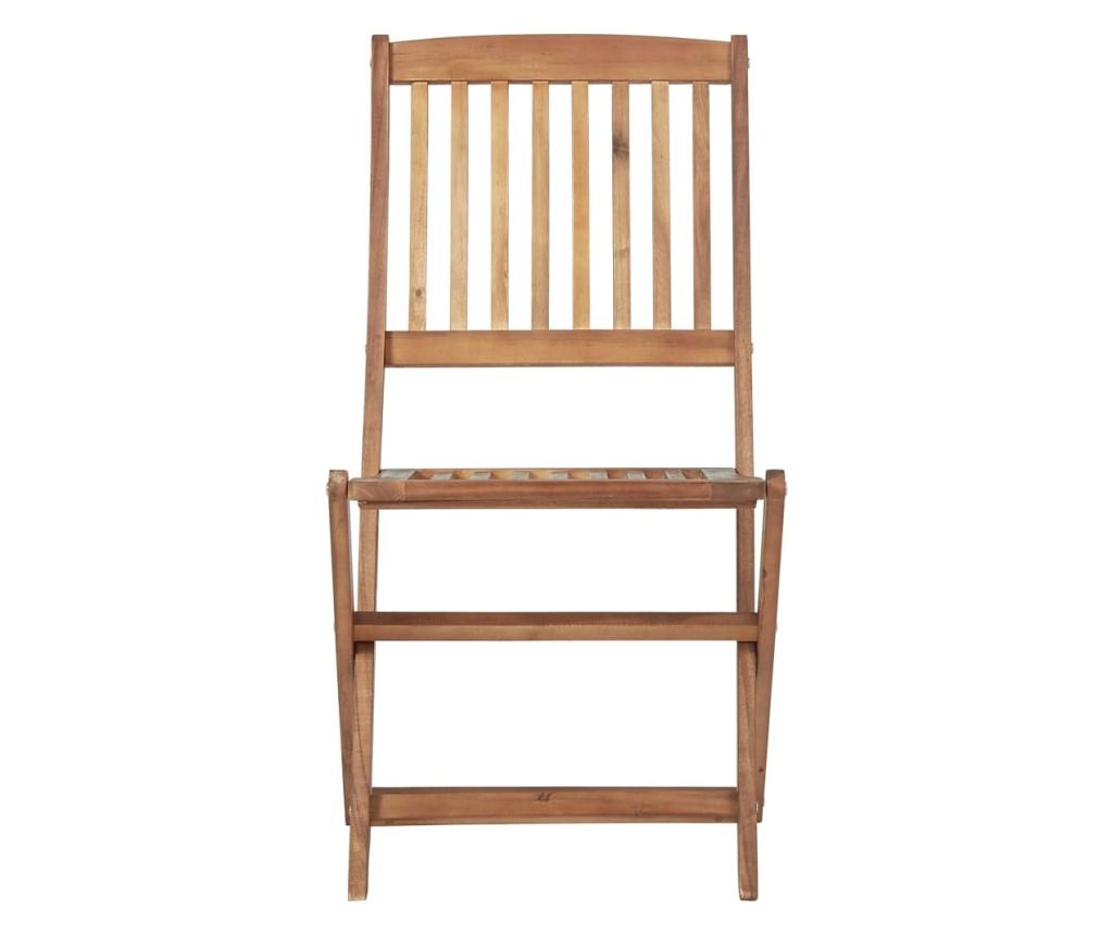 Сгъваеми градински столове с възглавнички, 4 бр., масивно акациево дърво - 5