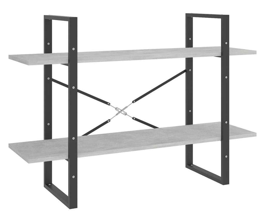 5 szintes betonszürke forgácslap könyvszekrény 100x30x175 cm - 4