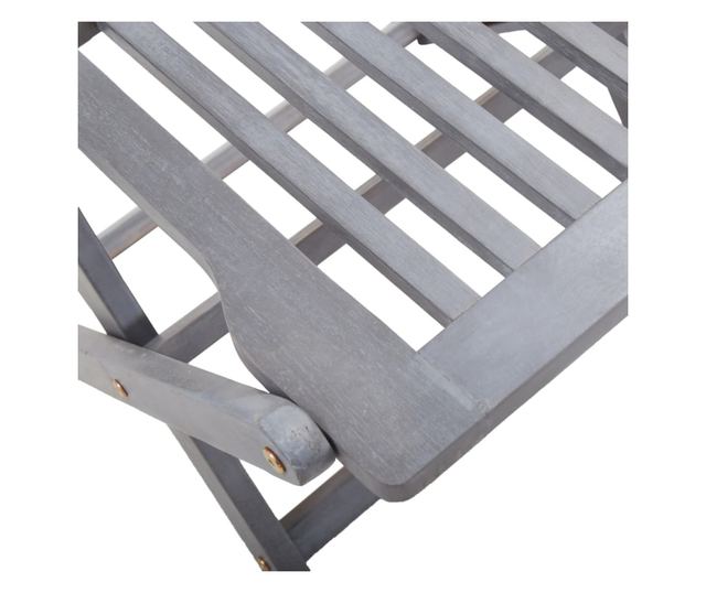 Външни сгъваеми столове с възглавници, 2 бр., Масивна акациева дървесина