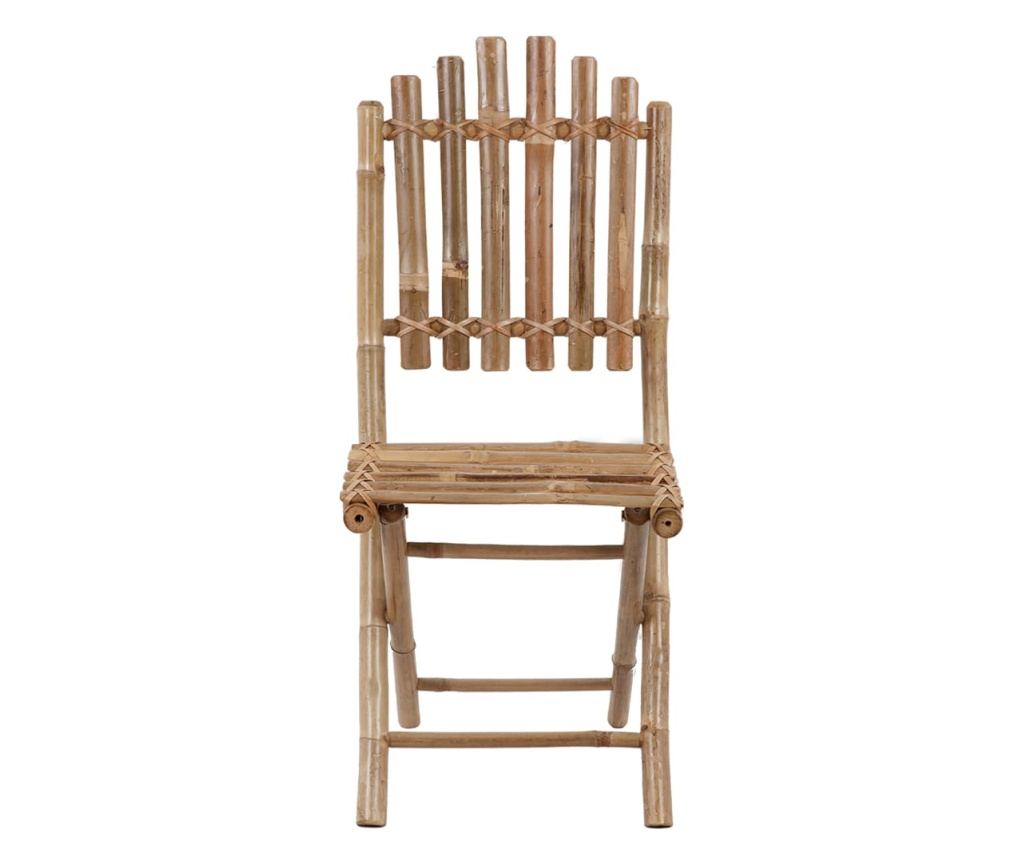 Сгъваем комплект градински мебели с възглавници, 5 части, бамбук - 5