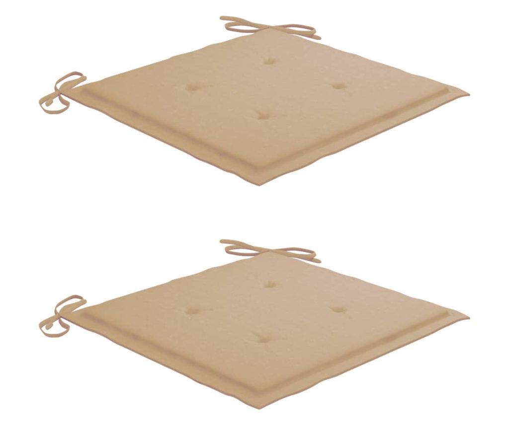 Градински столове с възглавници, 2 бр., Масивно дърво тиково дърво - 6