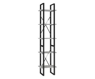 ötszintes betonszürke forgácslap könyvszekrény 40 x 30 x 175 cm