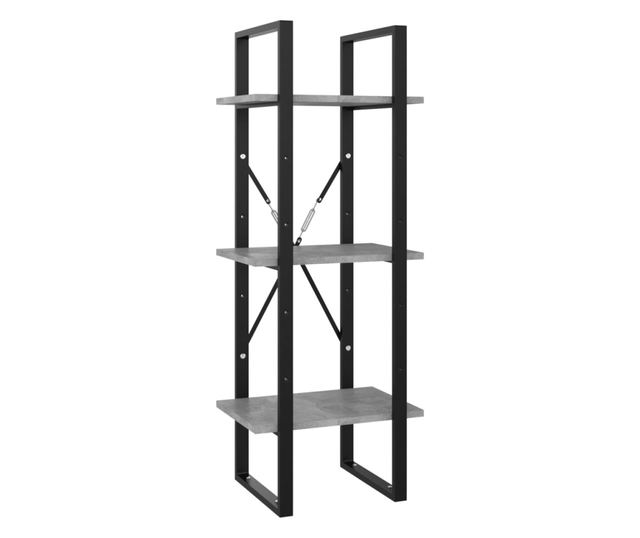 ötszintes betonszürke forgácslap könyvszekrény 40 x 30 x 175 cm