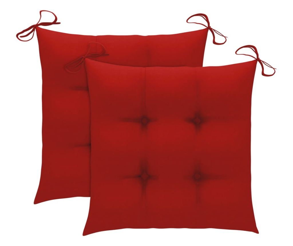 Градински столове с възглавници, 2 бр., Масивно дърво тиково дърво - 6