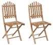 Градински сгъваеми столове, 2 бр., с възглавници, бамбук thumbnail 2
