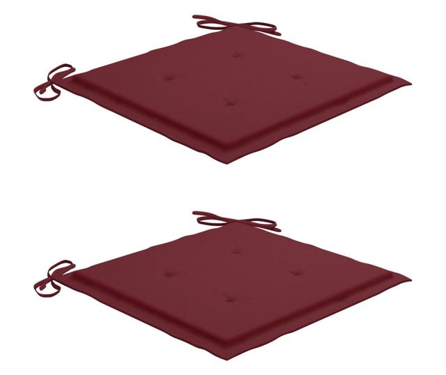 Градински столове с възглавници, 2 бр., Масивно дърво тиково дърво