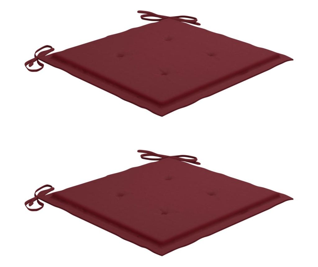 Vrtne stolice s bordo jastucima, 2 kom, masivno tikovo drvo - 5