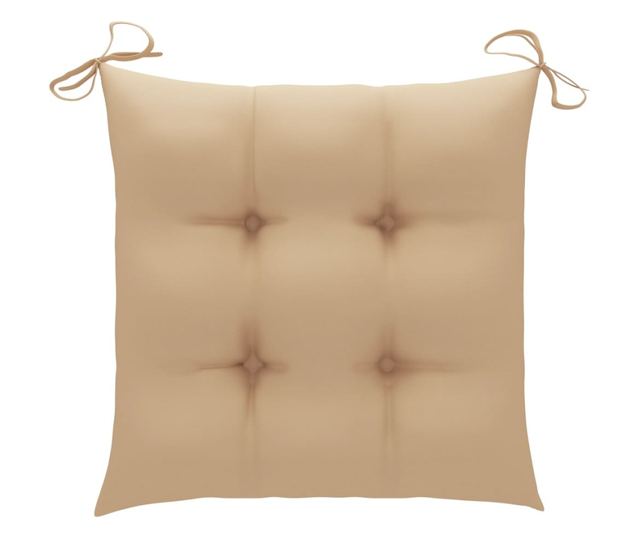 Градински столове с възглавници, 2 бр., Масивно дърво тиково дърво