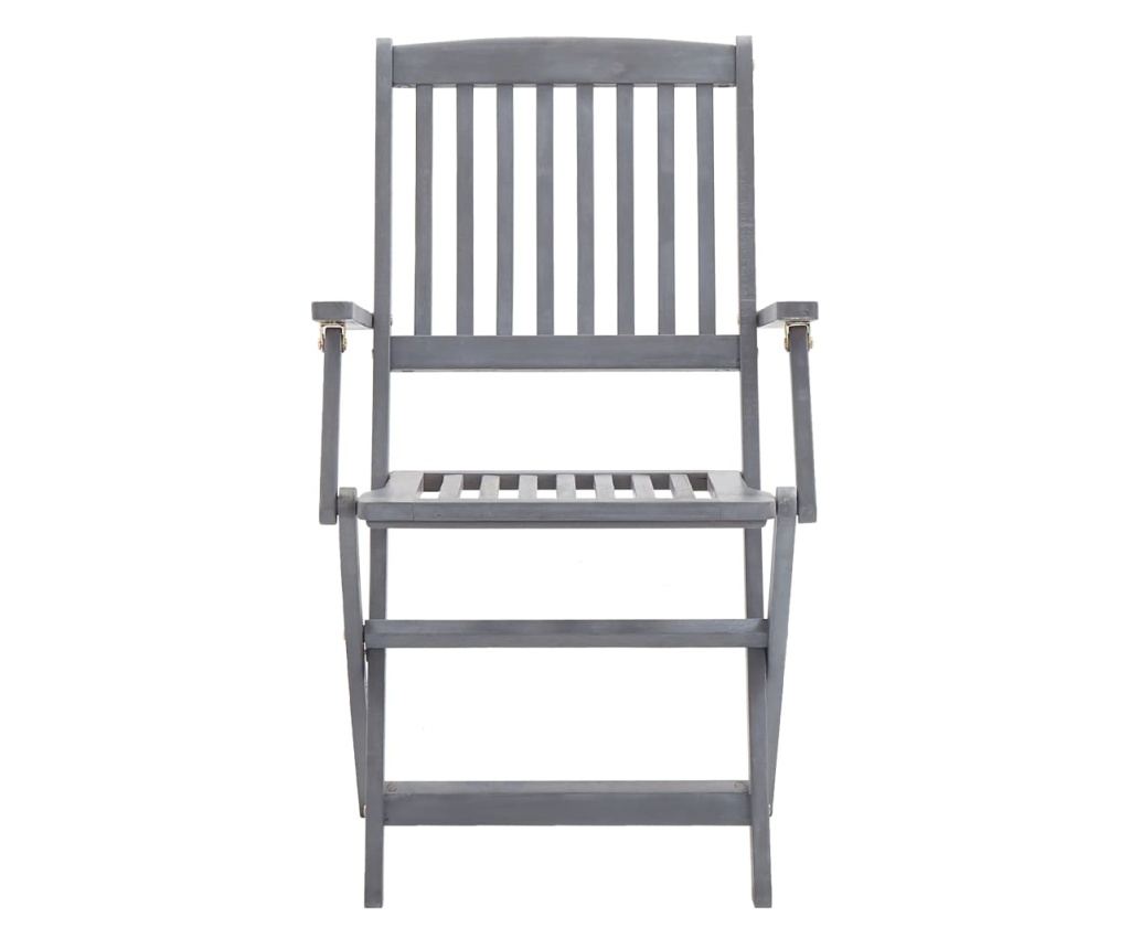 Външни сгъваеми столове с възглавници, 4 бр., Масивна акациева дървесина - 10