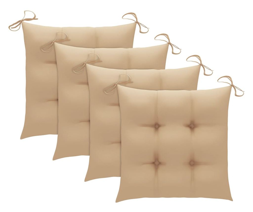 Градински столове с възглавници, 3 бр., Масивна акациева дървесина - 9