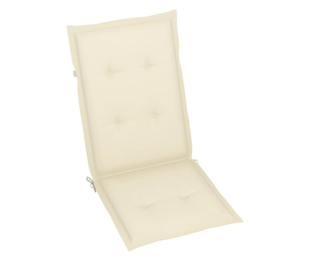 Сгъваеми градински столове с възглавници, 2 бр., Масивна акациева дървесина