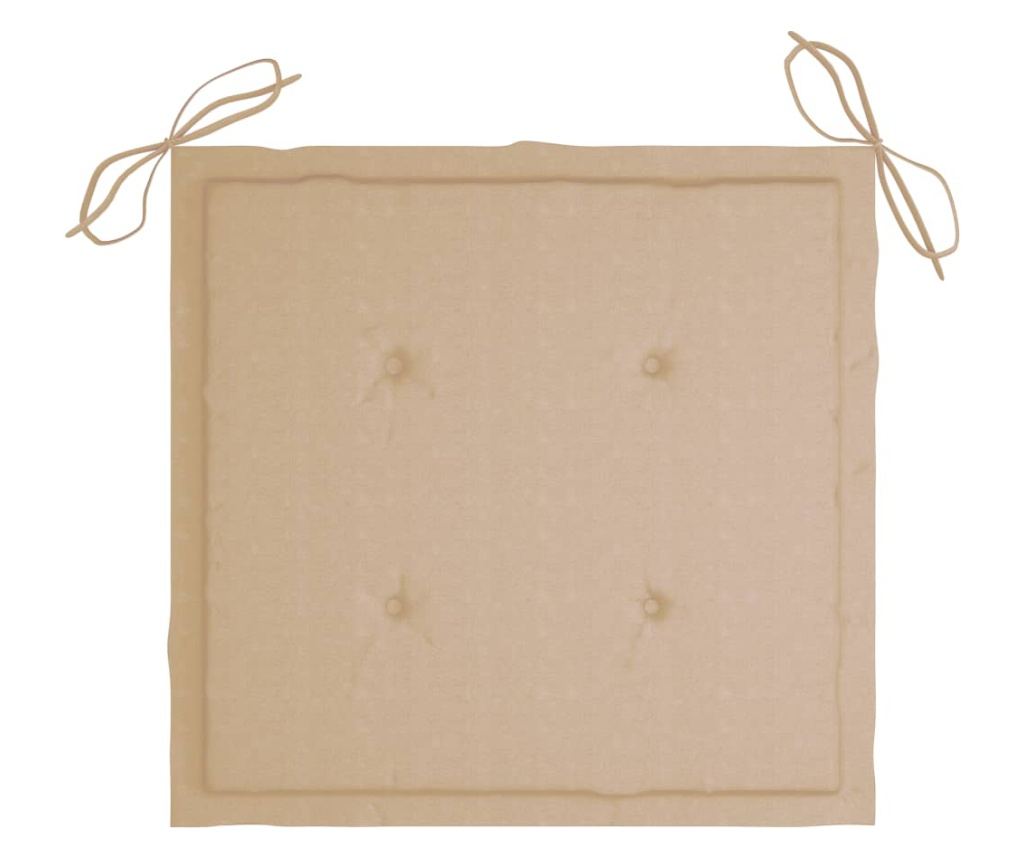 Градински столове с възглавници, 2 бр., Масивно дърво тиково дърво - 8