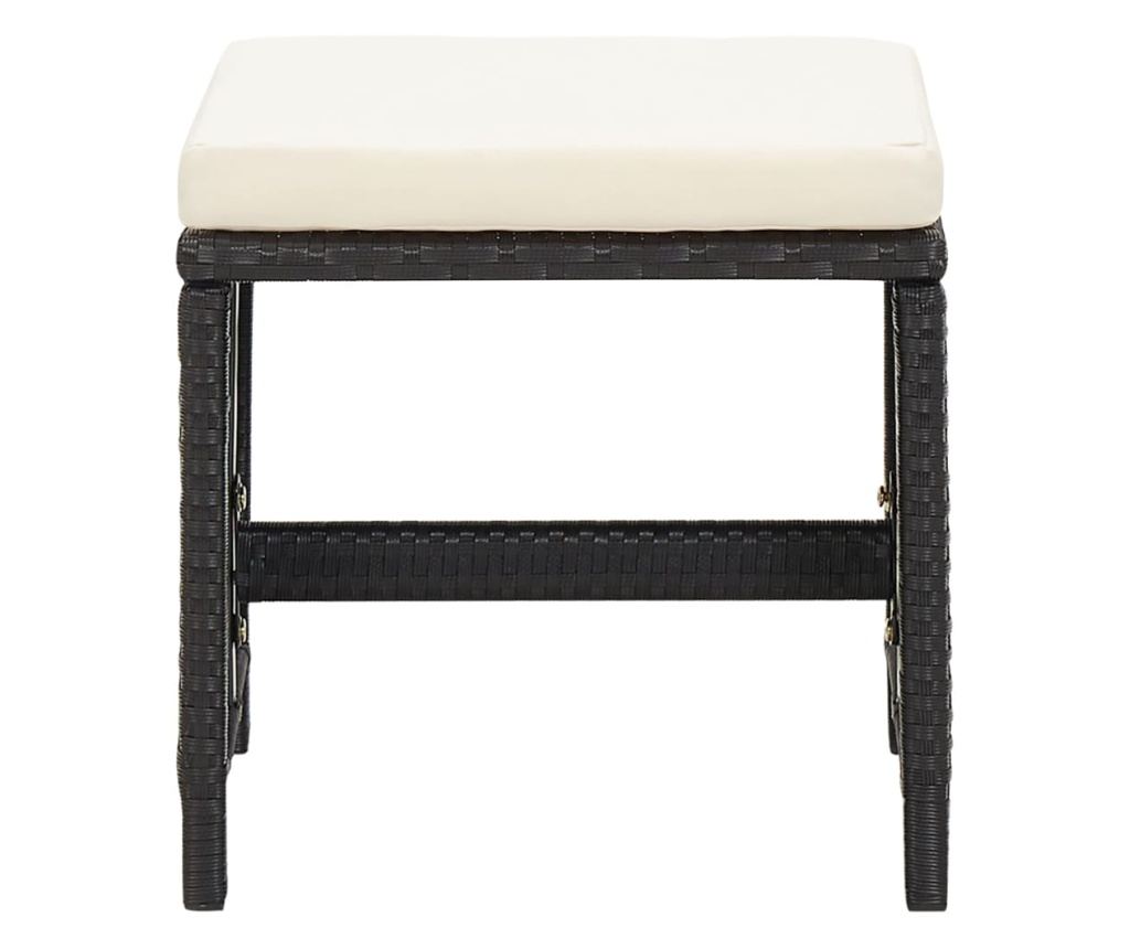 Градински комплект с възглавници 21 части полиратан черен - 13