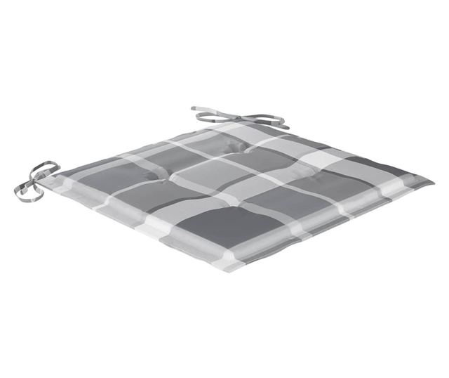 Градински столове с масичка за чай и възглавници, масивно акациево дърво