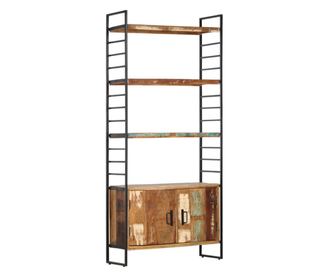 4 szintes tömör újrahasznosított fa könyvespolc 80x30x180 cm