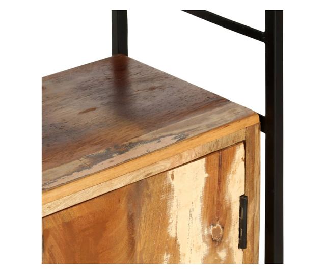 4 szintes tömör újrahasznosított fa könyvespolc 80x30x180 cm