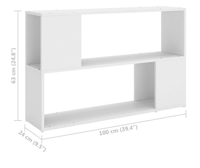 fehér forgácslap könyvszekrény 100 x 24 x 63 cm