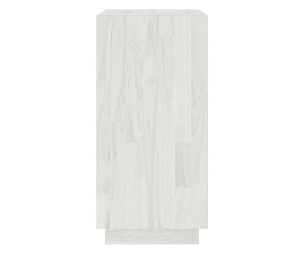 Библиотека, бял, 40x30x71 см, масивна борова дървесина - 6