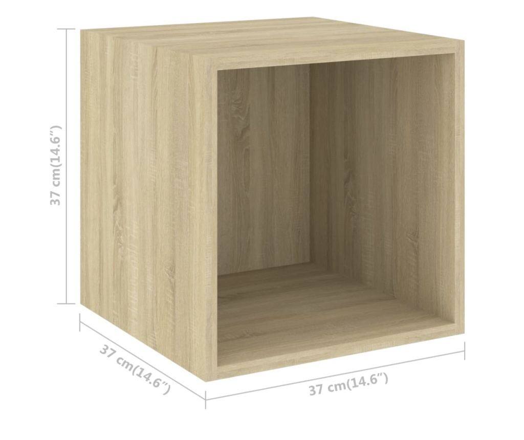 Fali szekrény, Sonoma tölgy, 37x37x37 cm, laminált forgácslap - 11