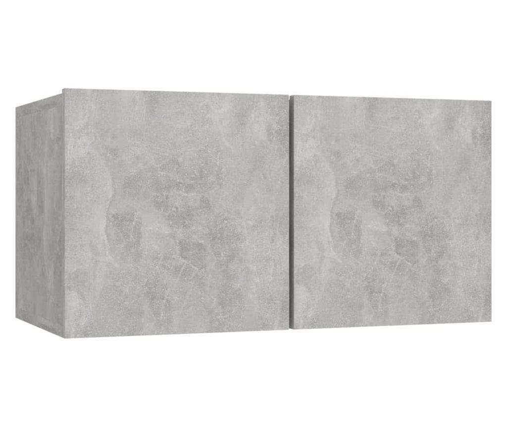 TV omarica, komplet, 6 kosov, betonsko siva, konstruiran les - 7