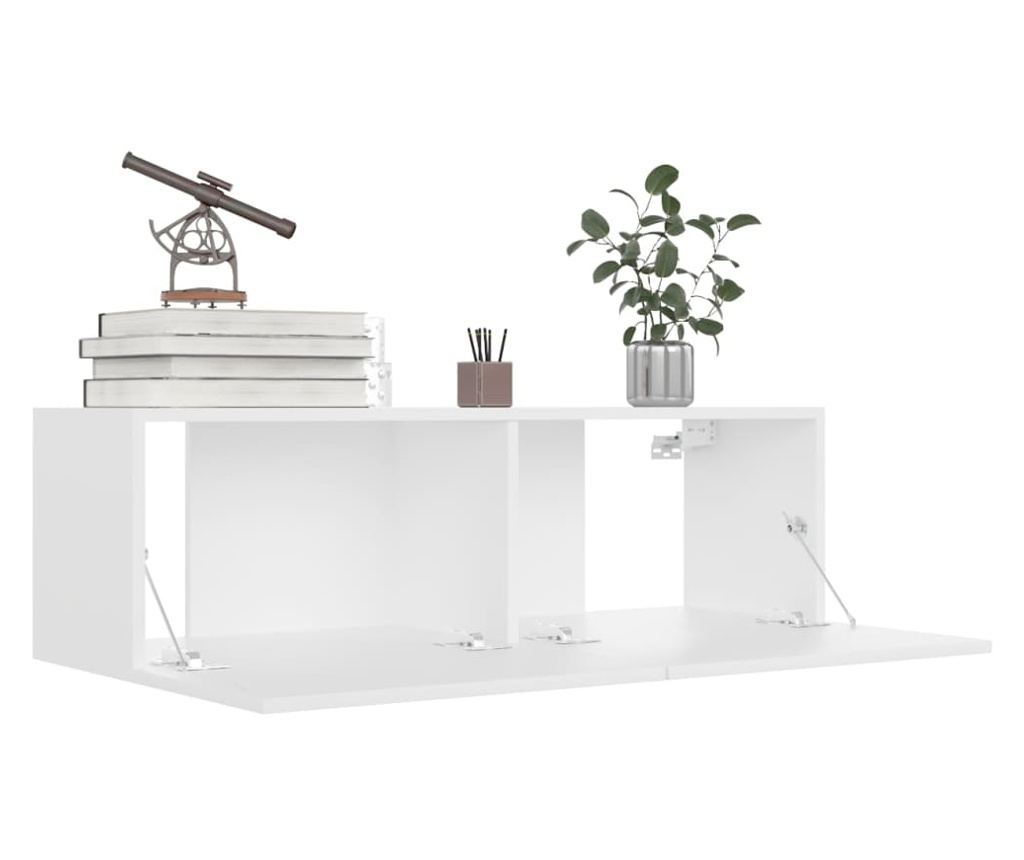 TV komode, 4 kom., bijela, 100x30x30 cm, iverica - 4