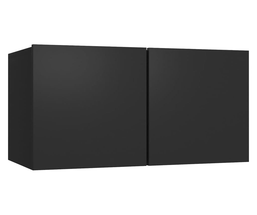 TV Ormarić Set, 4 Komada, Crni, Iverica - 5