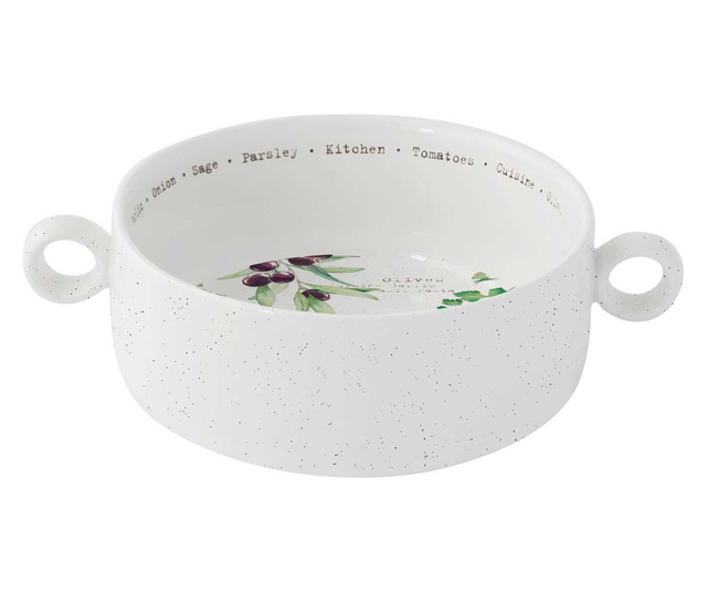 Mediterrán porcelán tálka fogóval 16 cm Home & Kitchen