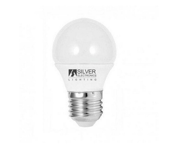 Сферична LED крушка за лампа Silver Electronics ECO E27 5W Бяла светлина - 6000K
