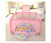 Tarc pentru copii, pentru interior/exterior, cu cos de basket, 123x123 cm, roz, buz