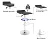Scaun bar, bistro, salon, hidraulic, suport picioare, cu inaltime reglabila intre 65.5-87 cm, negru, buz
