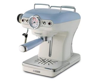 Espressor manual Ariete, 1389 Vintage, Blue, Sistem cappuccino, Putere 900W, 15 Bar