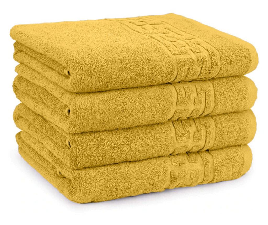 Prosop de fata 550 g/mp din bumbac 100%, dublu fir, Soft, Galben, 50/90 cm Sofi 50x90 cm - 2