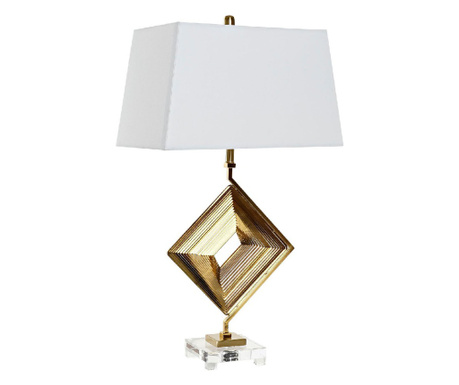Настолна лампа DKD Home Decor Бял полиестер Метал Кристал Златен (43 x 25 x 75 cm)