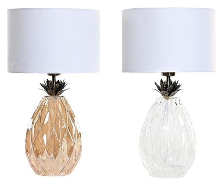 Настолна лампа DKD Home Decor Прозрачен Бял Светло кафяв Тропически (30 x 30 x 52 cm) (2 броя)
