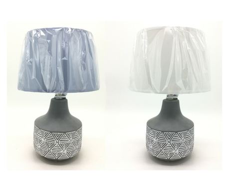 Настолна лампа DKD Home Decor 25W Керамика полиестер Бял Тъмно сив Светло сив 220 V Модерен (25 x 25 x 37 cm) (2 броя)
