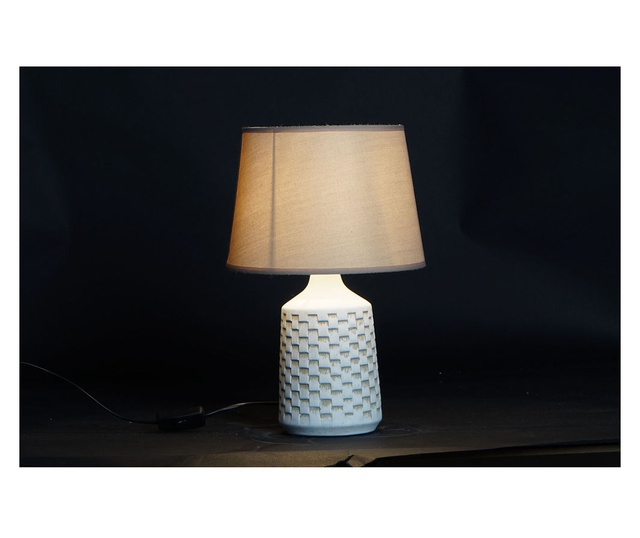 Настолна лампа DKD Home Decor 25W Бежов Бял 220 V (25 x 25 x 39 cm) (2 броя)