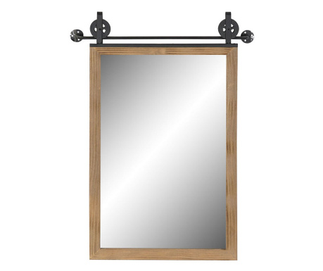 Стенно огледало DKD Home Decor Огледало Естествен Черен MDF (49 x 5 x 70 cm)