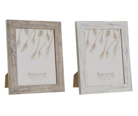 Рамка за снимки DKD Home Decor Кристал Естествен Бял PS (19,5 x 2 x 24,5 cm) (2 броя)